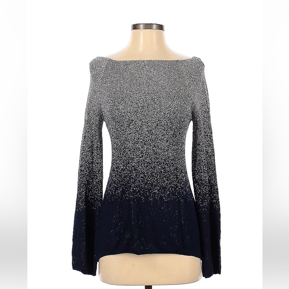 White House Black Market Sweaters - White House Black Market silver and blue sweater in women size Small